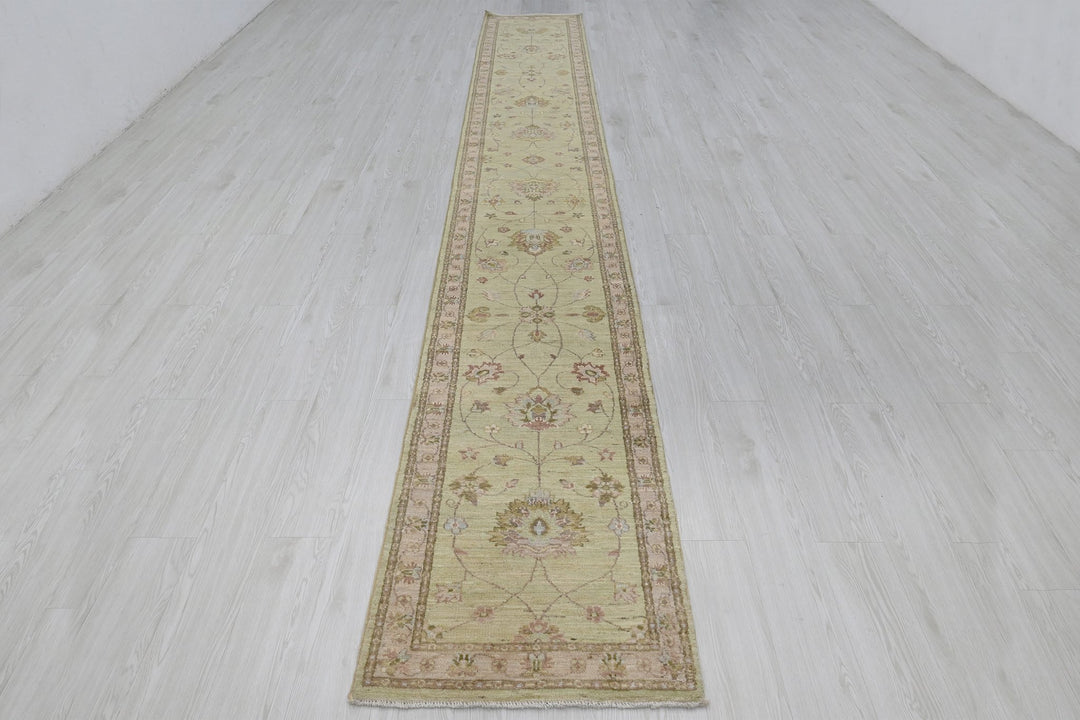 green Runner rug 2' 2" x 15' 10"