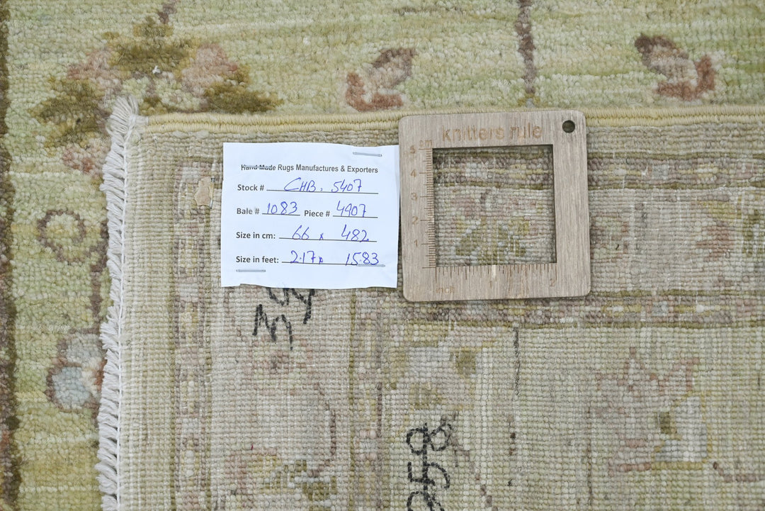 green Runner rug 2' 2" x 15' 10"