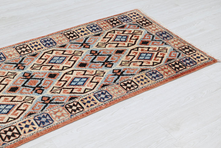 orange Runner rug 2' 7" x 10' 4"