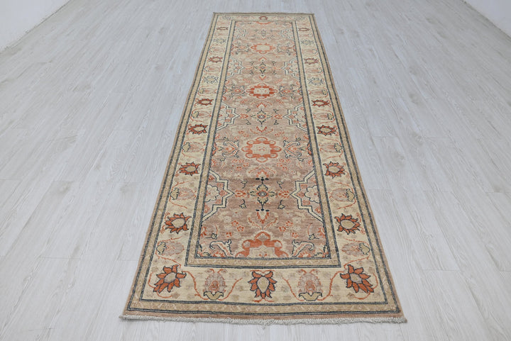 brown Runner rug 3' 4" x 10' 9"