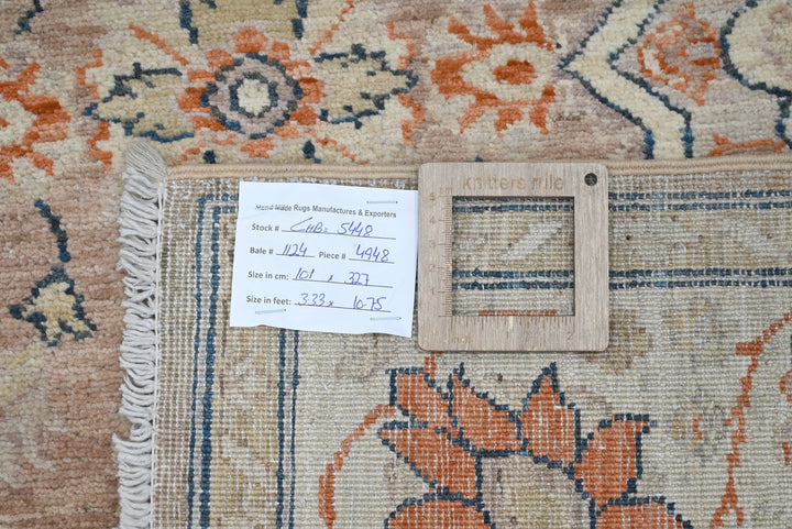 brown Runner rug 3' 4" x 10' 9"