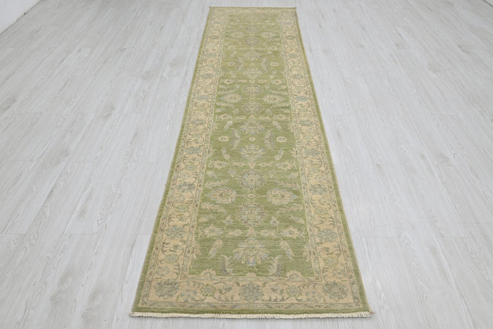 green Runner rug 2' 7" x 10' 2"