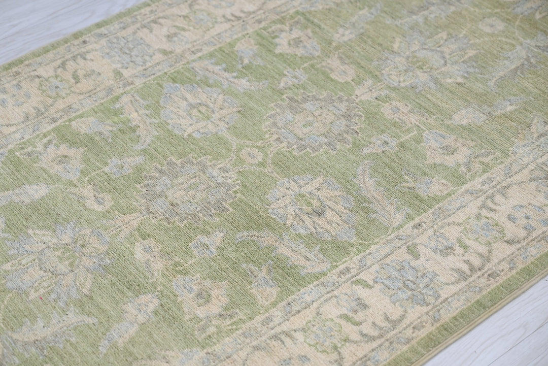 green Runner rug 2' 7" x 10' 2"