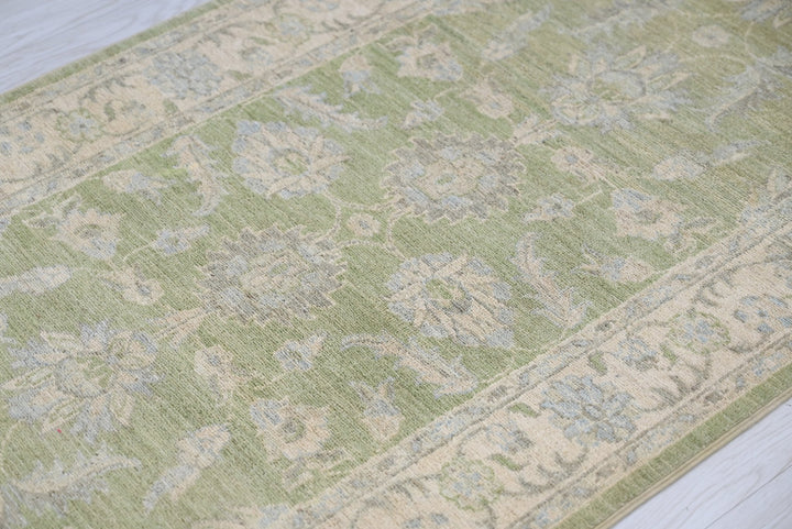 green Runner rug 2' 7" x 10' 2"