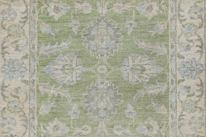 green Runner rug 2' 7" x 10' 2"