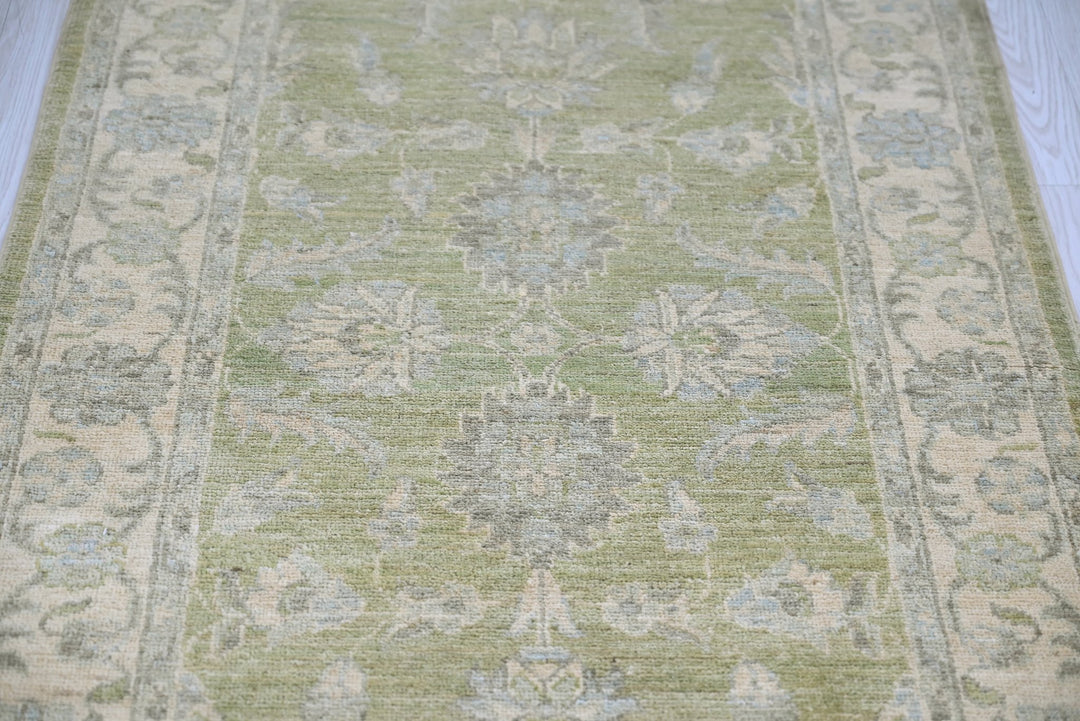 green Runner rug 2' 7" x 10' 2"