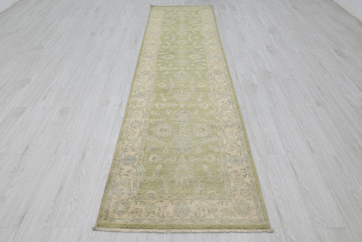 green Runner rug 2' 7" x 10' 2"