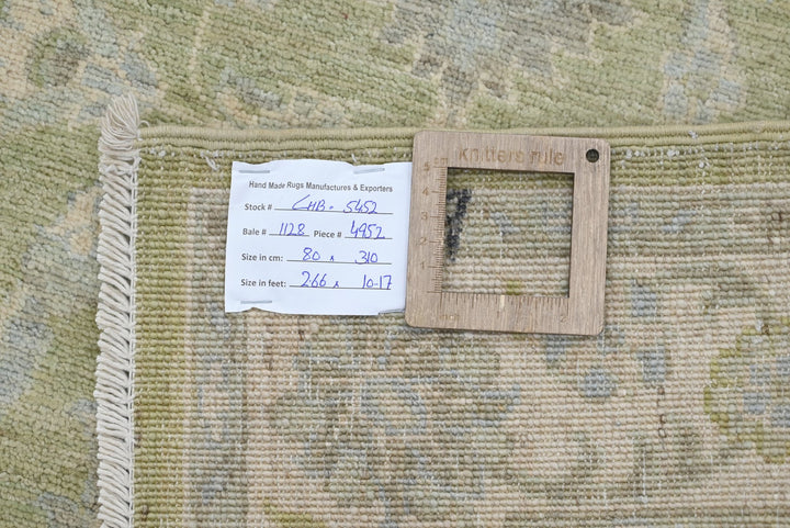 green Runner rug 2' 7" x 10' 2"