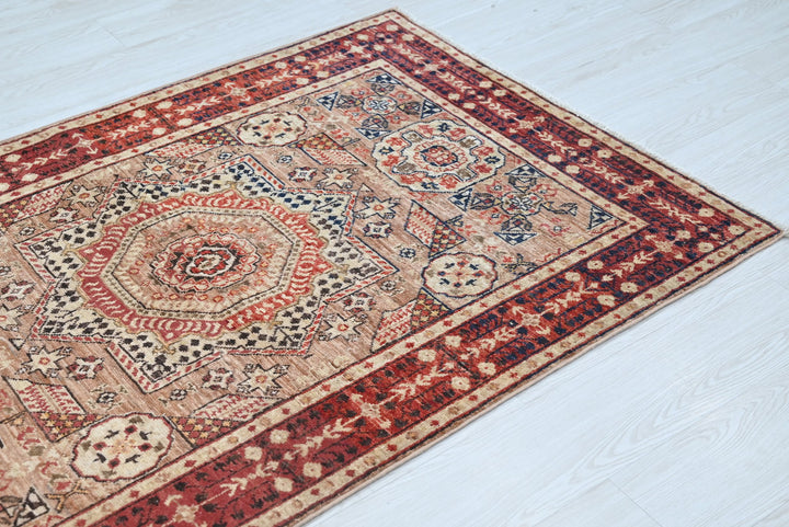 brown Accent rug 3' 4" x 4' 10"