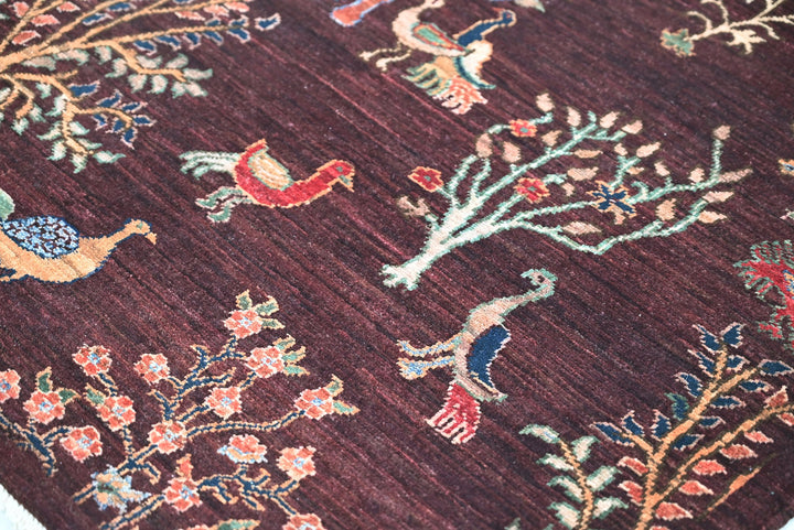 brown Accent rug 3' 4" x 4' 11"