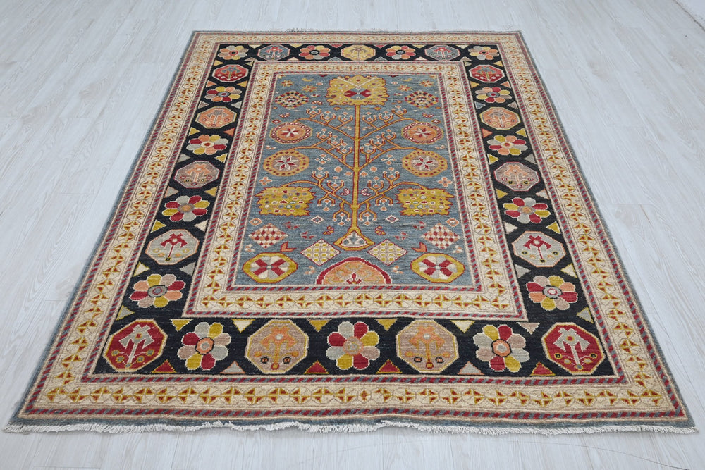 blue Medium rug 5' 3" x 6' 9"
