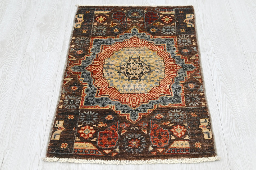 brown Mini rug 1' 10" x 3' 0"