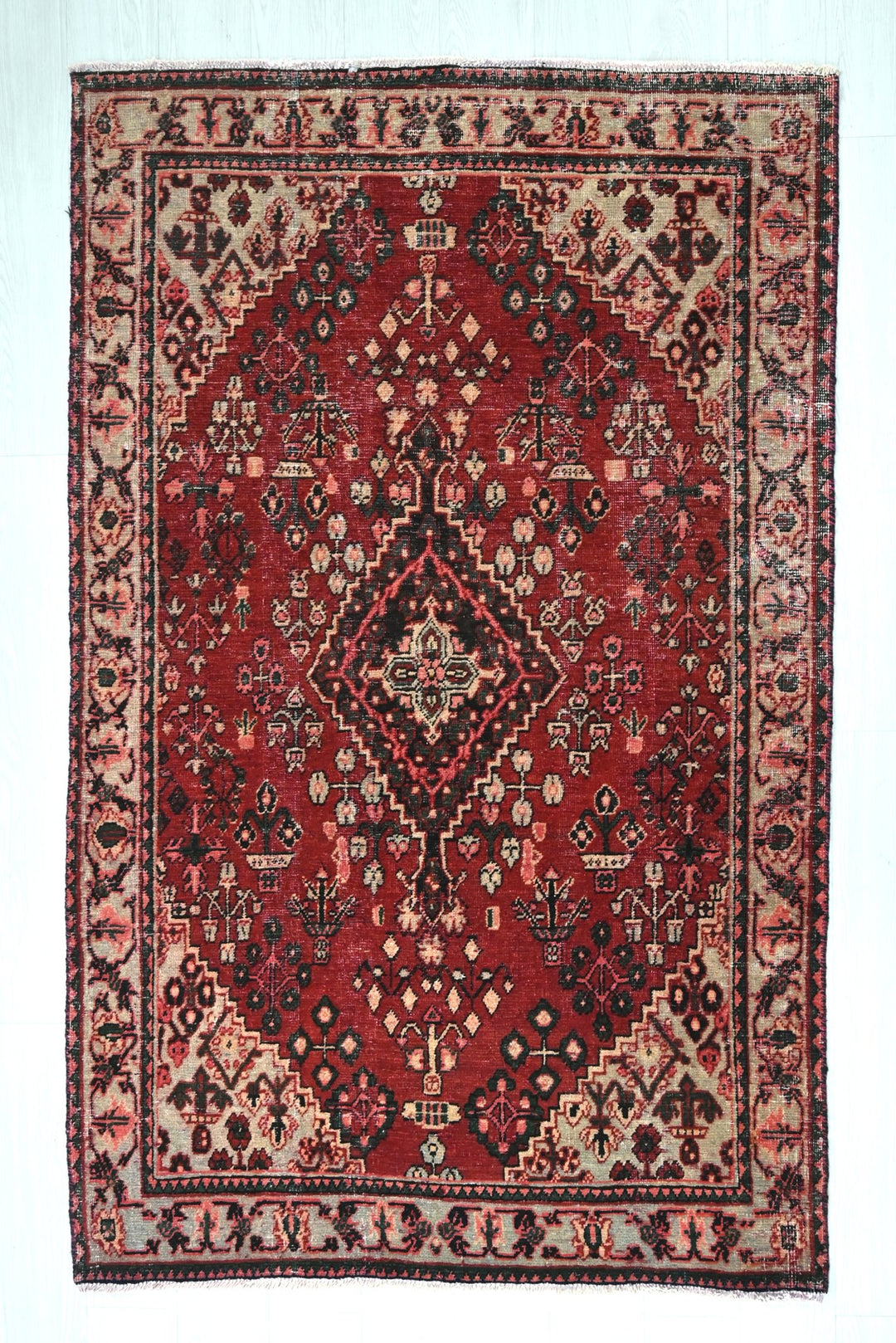 red Accent rug 4' 0" x 6' 3"