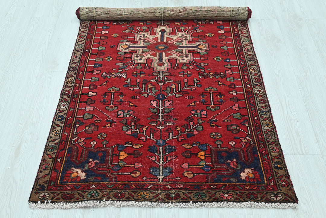 red Accent rug 3' 1" x 5' 10"