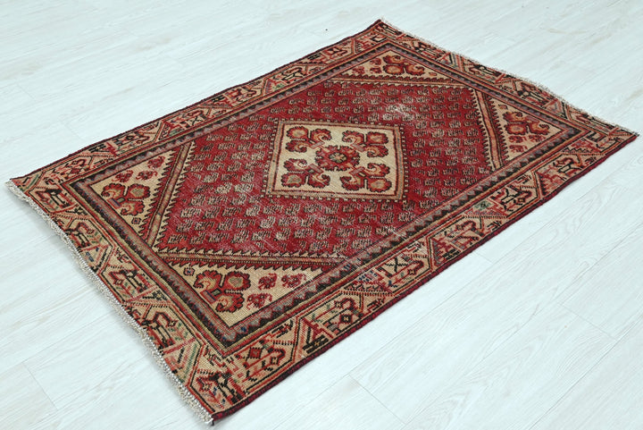 red Accent rug 3' 2" x 4' 6"