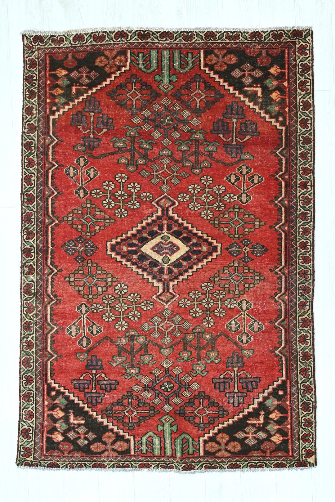 red Accent rug 4' 1" x 6' 1"