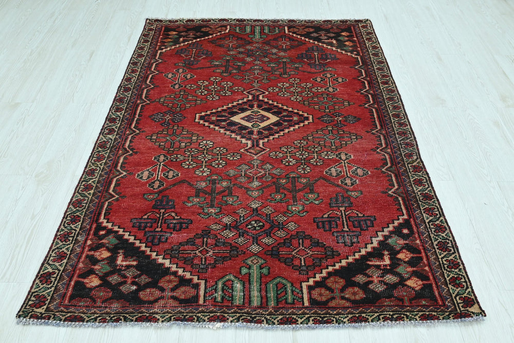 red Accent rug 4' 1" x 6' 1"