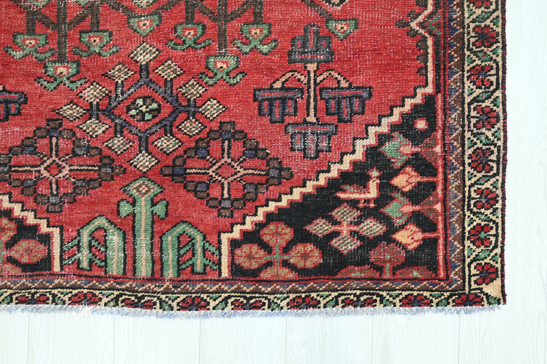 red Accent rug 4' 1" x 6' 1"
