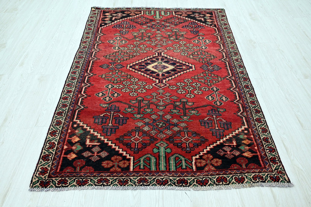 red Accent rug 4' 1" x 6' 1"