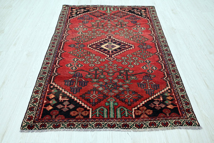 red Accent rug 4' 1" x 6' 1"