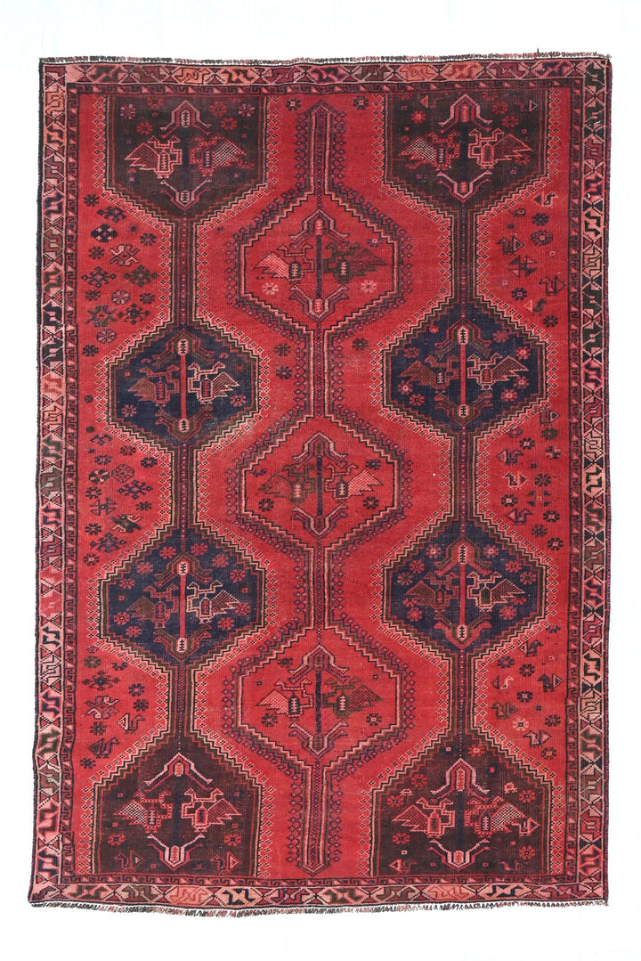 red Medium rug 4' 10" x 7' 5"