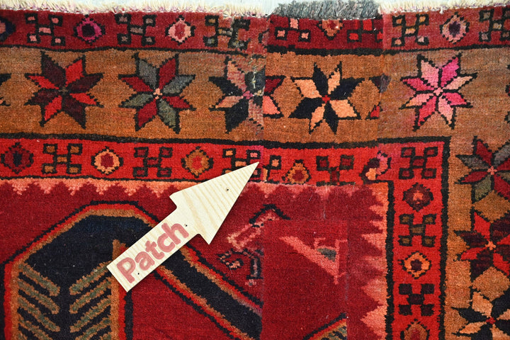 red Medium rug 4' 5" x 7' 11"