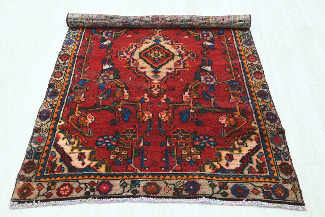 red Accent rug 3' 5" x 5' 5"