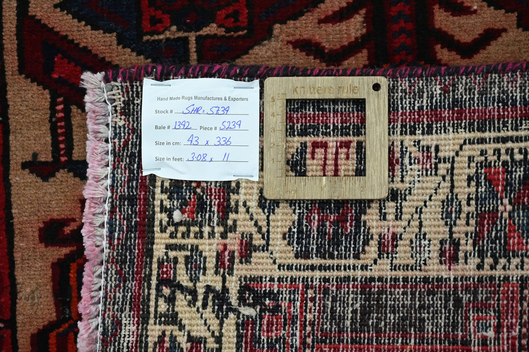 red Runner rug 3' 1" x 11' 0"