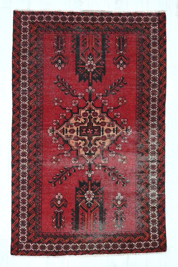 red Accent rug 3' 10" x 6' 4"