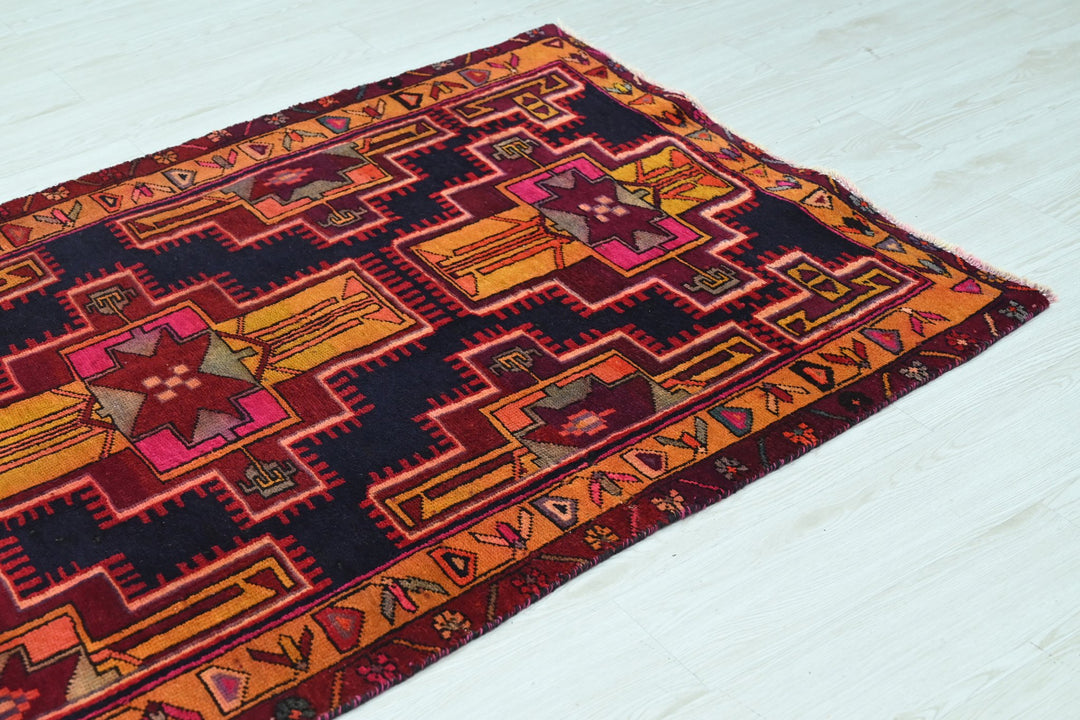 black Runner rug 3' 8" x 10' 4"