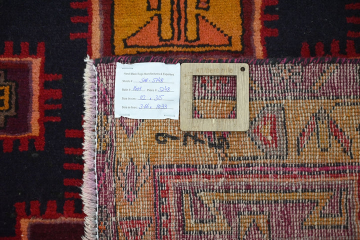 black Runner rug 3' 8" x 10' 4"