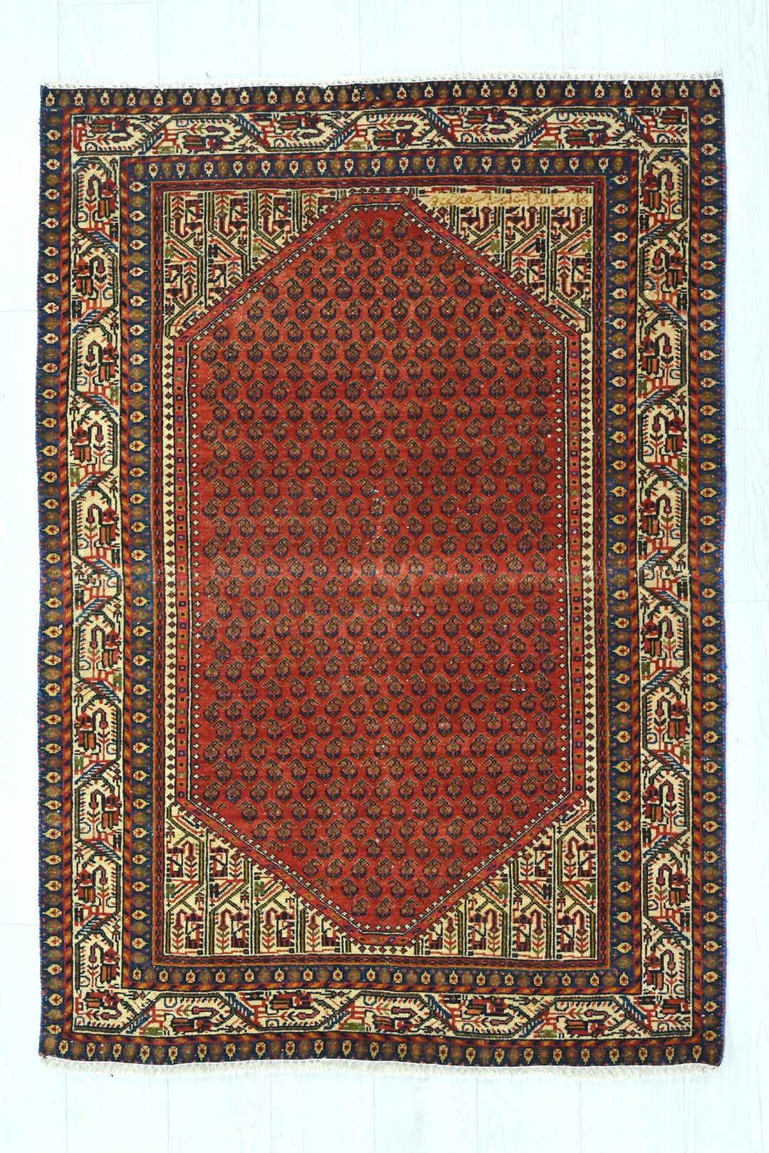 red Accent rug 3' 3" x 4' 9"