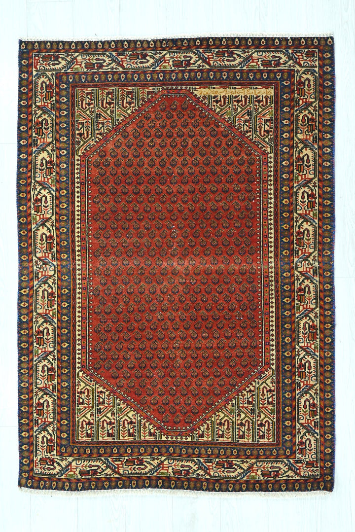 red Accent rug 3' 3" x 4' 9"