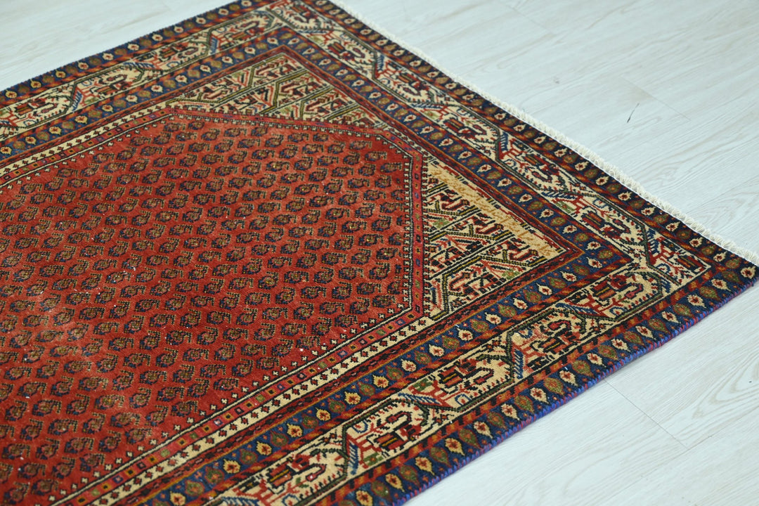red Accent rug 3' 3" x 4' 9"