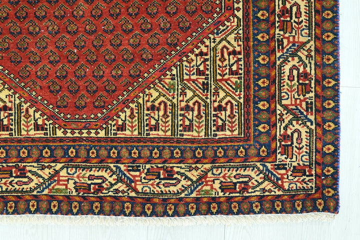 red Accent rug 3' 3" x 4' 9"