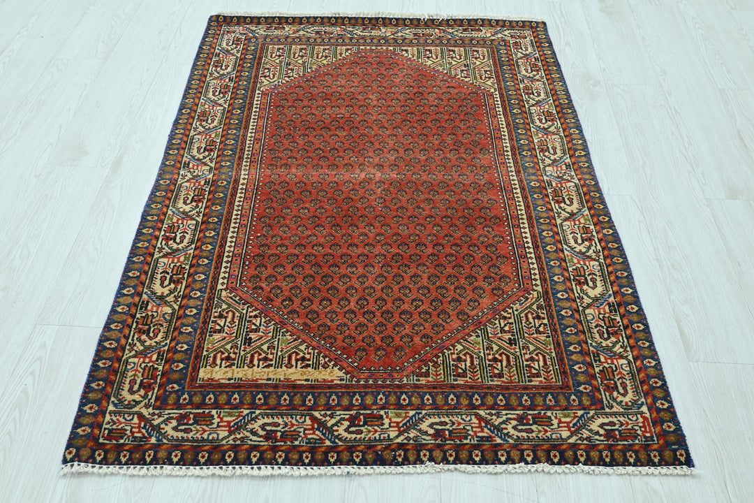 red Accent rug 3' 3" x 4' 9"