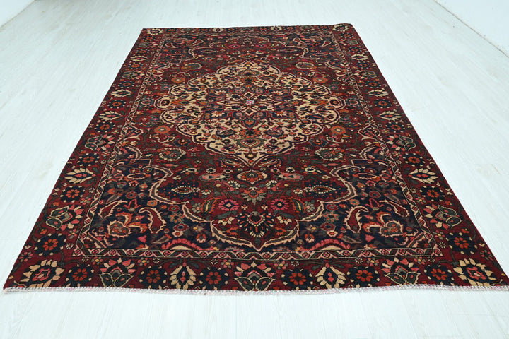 red Medium rug 6' 4" x 9' 1"