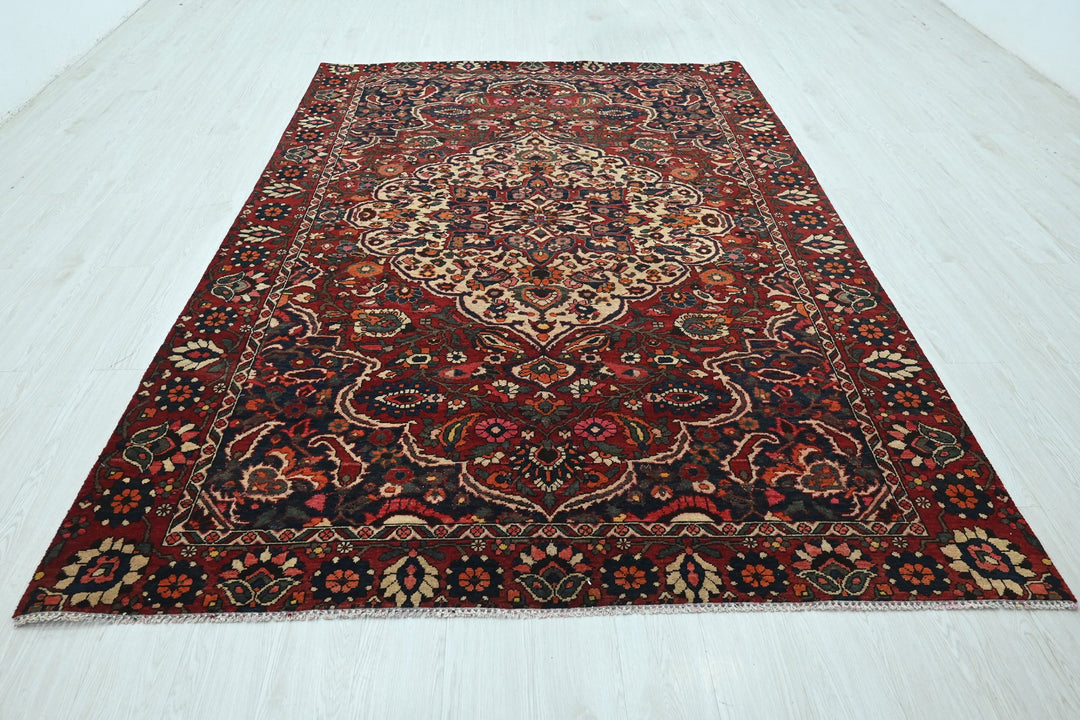 red Medium rug 6' 4" x 9' 1"
