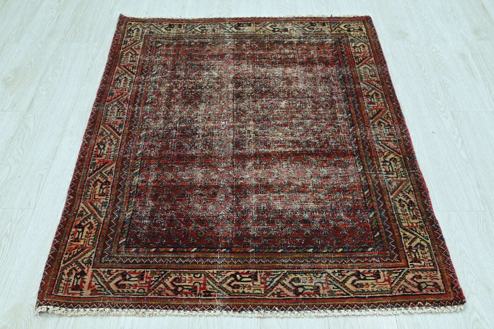 red Accent rug 3' 3" x 4' 9"