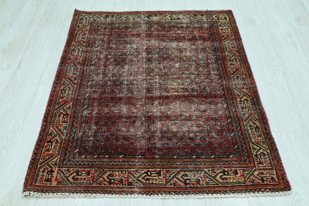 red Accent rug 3' 3" x 4' 9"