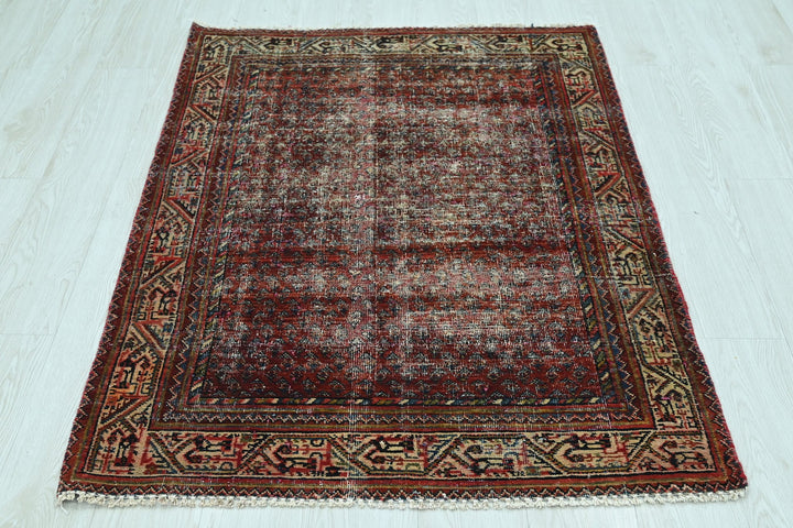 red Accent rug 3' 3" x 4' 9"