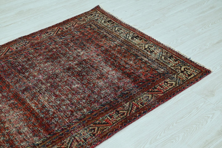 red Accent rug 3' 3" x 4' 9"