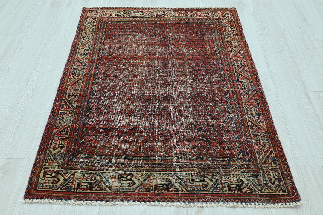 red Accent rug 3' 3" x 4' 9"