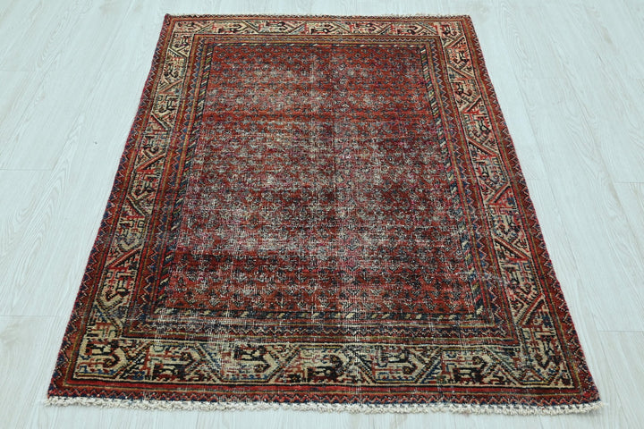 red Accent rug 3' 3" x 4' 9"