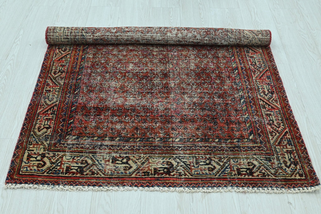 red Accent rug 3' 3" x 4' 9"