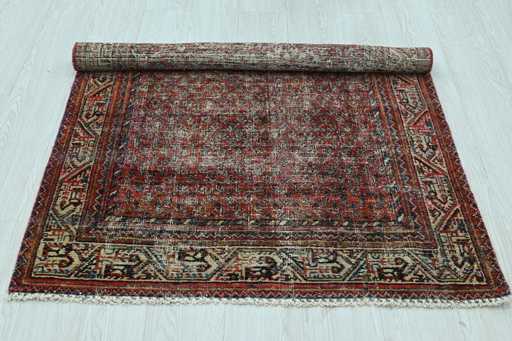 red Accent rug 3' 3" x 4' 9"