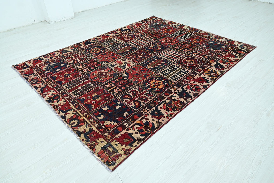 red Medium rug 6' 3" x 8' 6"