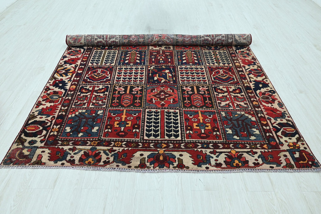 red Medium rug 6' 3" x 8' 6"