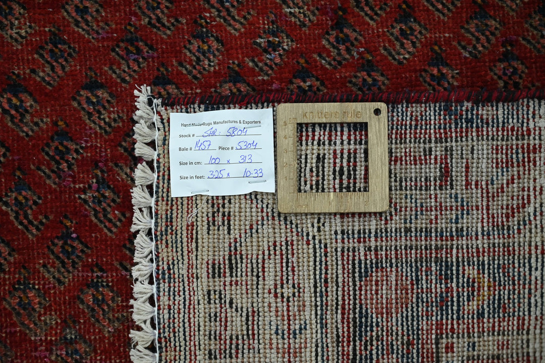 red Runner rug 3' 3" x 10' 3"