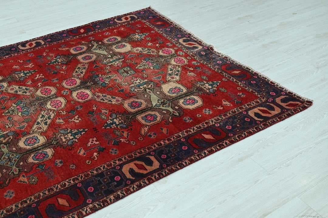 red Large rug 5' 5" x 9' 10"